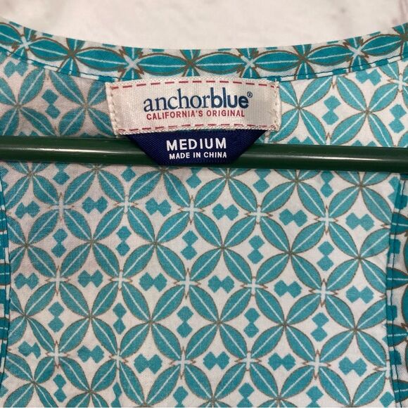 Vintage Anchor Blue Tank SZ M Tunic 100% Cotton Y2K 90’s Turquoise Orange Circle - Picture 11 of 16
